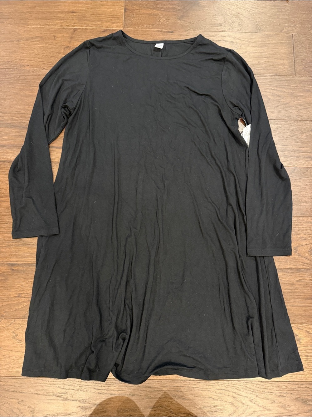 Old Navy Black Long Sleeve Fit & Flare Knit Dress Size Large NWT - C60-063